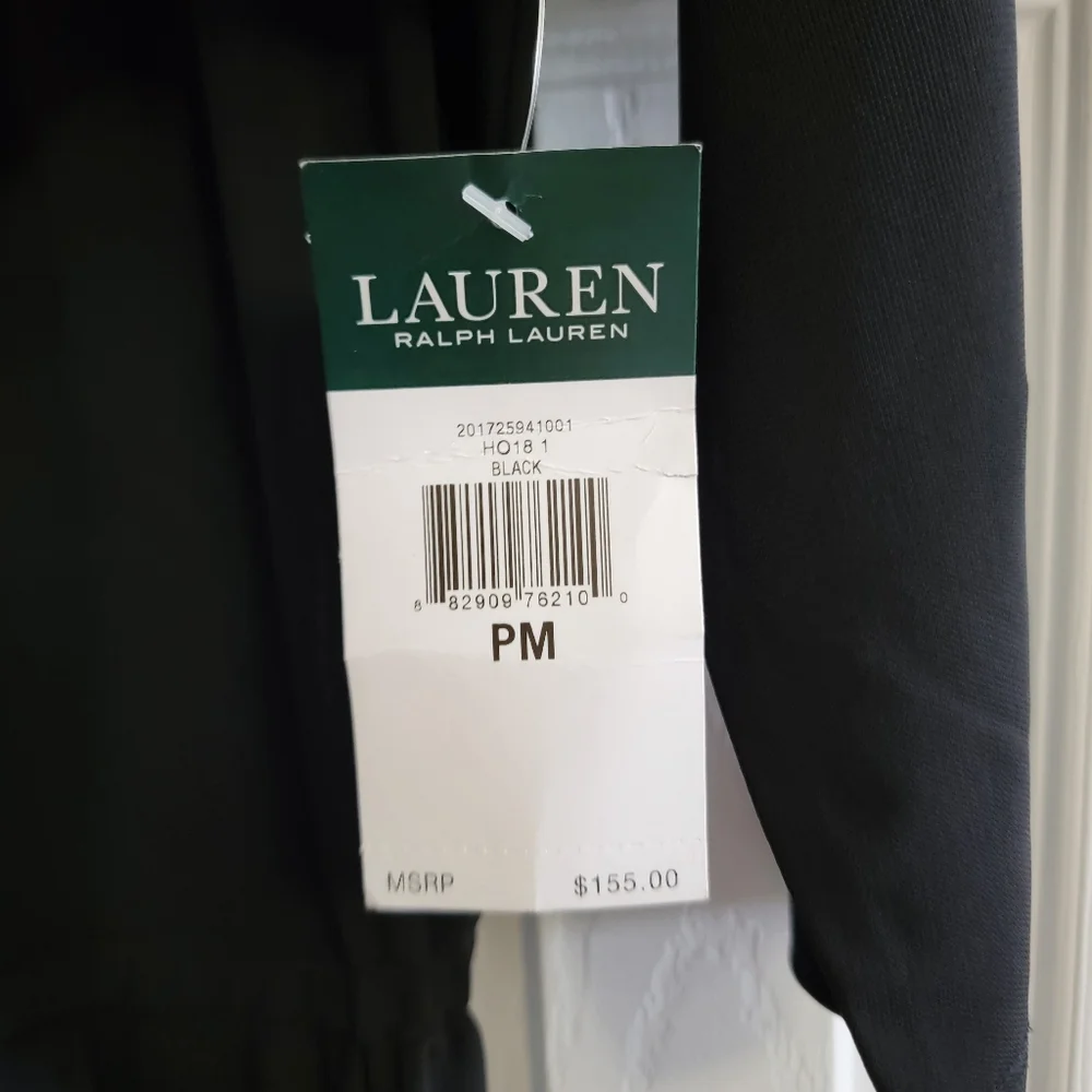 Lauren Ralph Lauren Jumpsuit Romper, Black, Women's Size Petite Medium - Picture 7 of 8